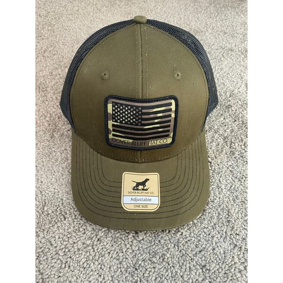 New Dover Bluff Hat Co, USA Patch Adjustable Baseball Hat, OS - Picture 1 of 3